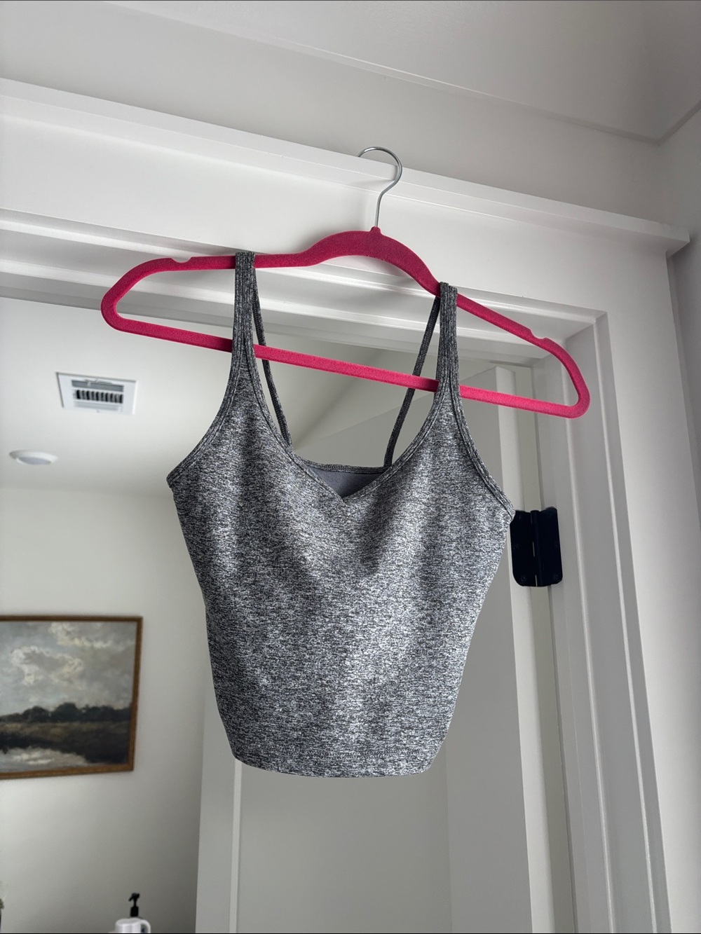 Vuori Heather Gray Double-Strap V-Neck Camisole